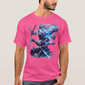 T-shirt Medieval anime sword fighter funny (Devant)