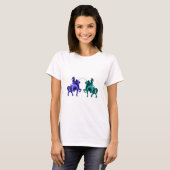 T-shirt médiéval de dames de chevaux (Devant entier)