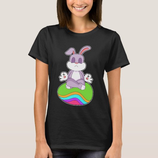 T-shirt Méditation des oeufs de Pâques de lapin (Devant)