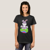 T-shirt Méditation des oeufs de Pâques de lapin (Devant entier)