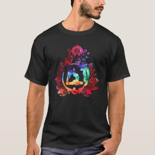 T-shirt Méditation Om Symbole Vintage Yoga coloré
