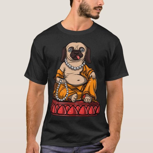 T-shirt Méditation Pug Zen (Devant)