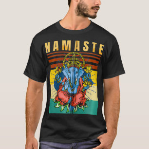 T-shirt Méditation spirituelle Yoga Ganesha Namaste Retr