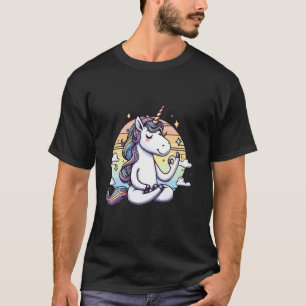 T-shirt Méditation Unicorne Yoga Pose Relaxant Animal
