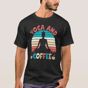 T-shirt Méditation Yoga et café Retro Style Zen Yo