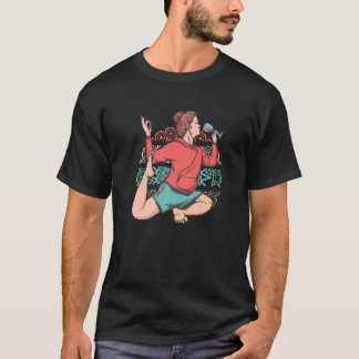T-shirt Méditation Zen Yoga Eka Pada Rajakapotasana Vin