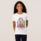 T-Shirt Méditer la fille avec les Plantes (Devant entier)
