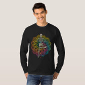 T-shirt Méditer Skeleton Chakra Yoga (Devant entier)