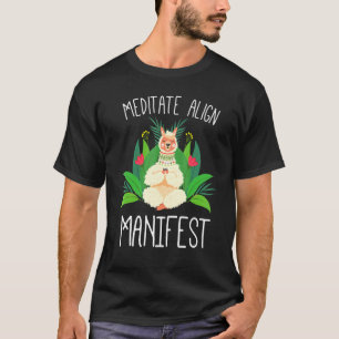 T-shirt Méditez le Manifeste Aligné Cute Llama Doing Yoga