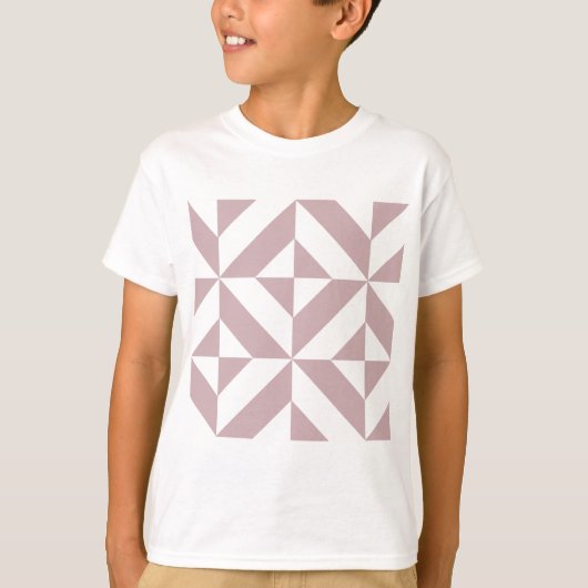 T-shirt Medium Mauve Geometric Deco Cube Pattern (Devant)