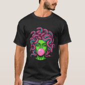 T-shirt Medusa Blowing Bubblegum P Art Mythology Design (Devant)