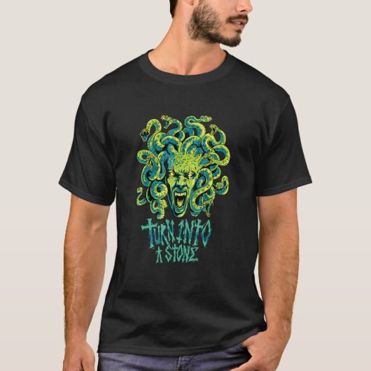 T-shirt Medusa Greek Mythology Monster Snake Head Turn Int (Devant)