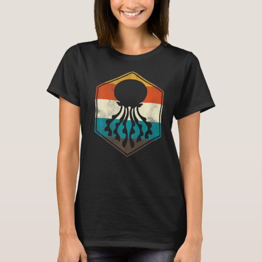 T-shirt Méduse Animale de l'Océan Rétro (Devant)
