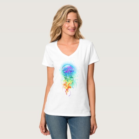 T-shirt Méduse arc-en-ciel (Devant entier)