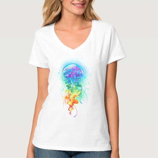 T-shirt Méduse arc-en-ciel (Devant)