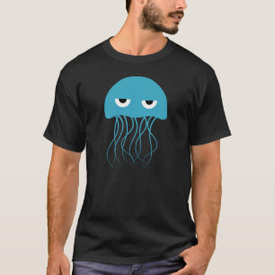 T-shirt Méduse de dessin animé bleu fantaisiste