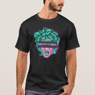 T-shirt Méduse esthétique Tête de serpent Mauvaise Attitud