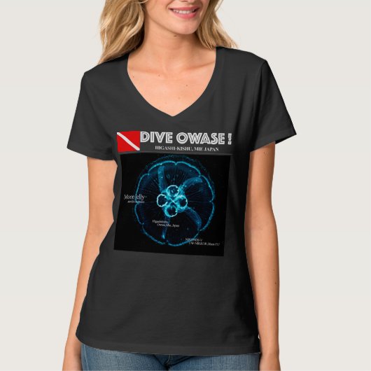 T-shirt Méduse lune dans l'espace sous-marin (Devant)
