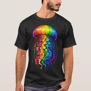 T-shirt Méduse Océan Animal Plongée en Scaphandre Arc-en-c