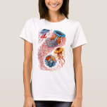 T-shirt Méduses<br><div class="desc">Un groupe de méduses en forme de disque dans lesquelles la méduse est la personne dominante et remarquable dans le cycle de vie.</div>
