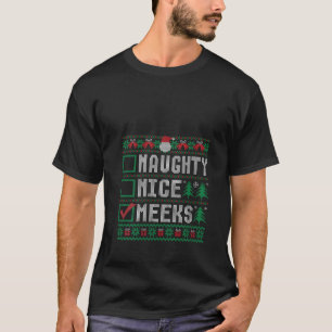 T-shirt MEEKS Nom de famille Xmas Naughty Nice MEEKS Chris