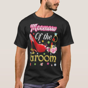 T-shirt Meemaw Du Groom Joyeux Mariage Flower Chaussure ro