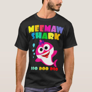 T-shirt Meemaw Shark Funny Maman Enfants Famille Fête des