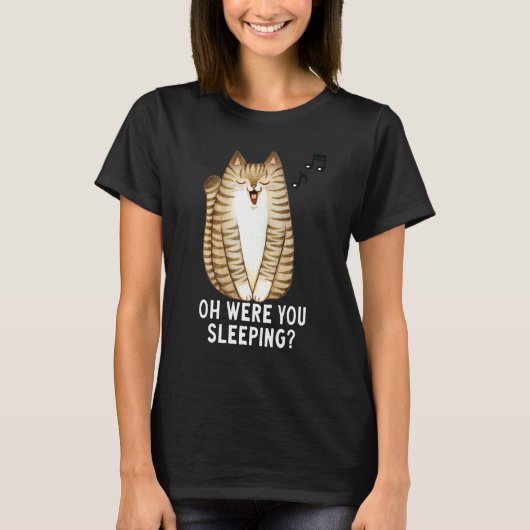 T-shirt Meen Tabby Chat Oh Étais-Tu En Train De Dormir Cha (Devant)