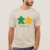 T-shirt Meeples en Amour, Chemise Mens Vert & Jaune (Devant)