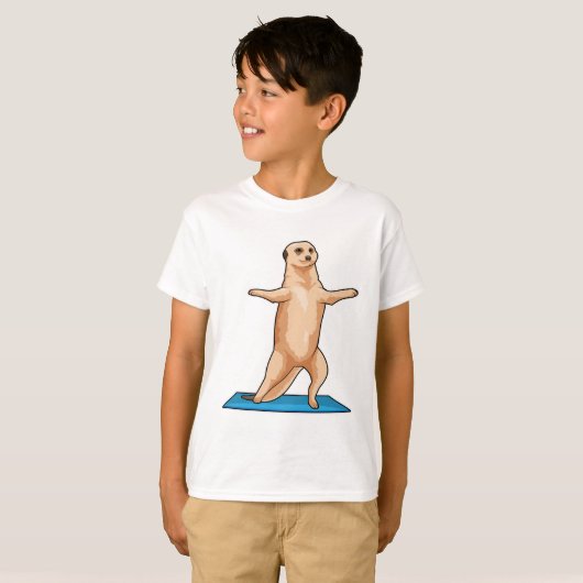 T-shirt Meerkat à Fitness Exercice d'étirement (Devant entier)