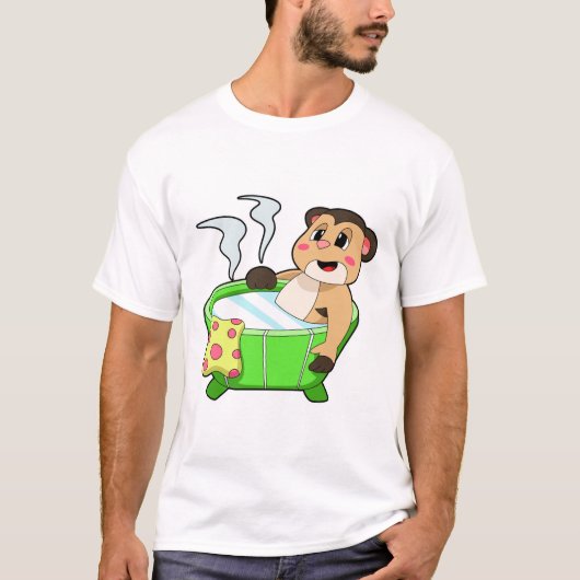 T-shirt Meerkat à la baignade dans la baignoire (Devant)