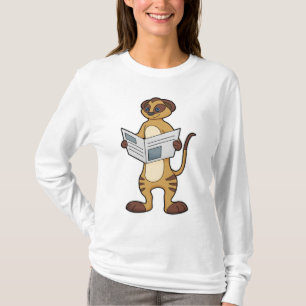 T-shirt Meerkat à la lecture d'un journal