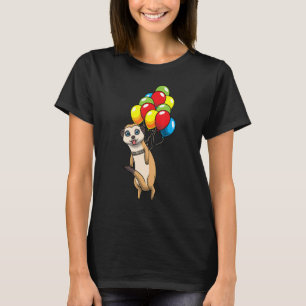 T-shirt Meerkat Accroché Sur Des Ballons Suricate African 