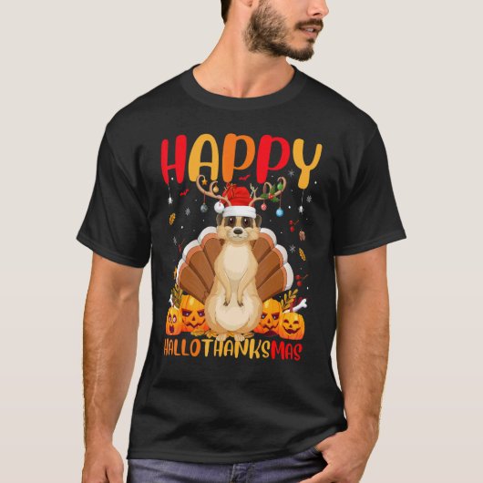 T-shirt Meerkat Animal Happy Meerkat Hellothanksmas (Devant)