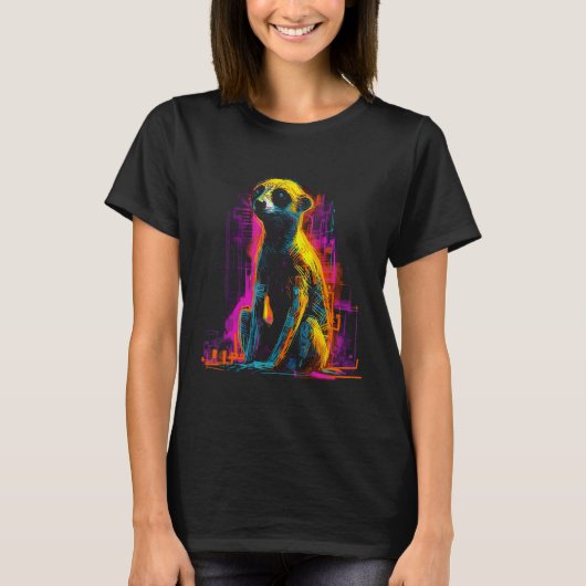 T-shirt Meerkat Artwork - Animal Art Meerkat (Devant)