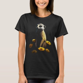 T-shirt Meerkat Artwork  Animal Flowers Animal Meerkat
