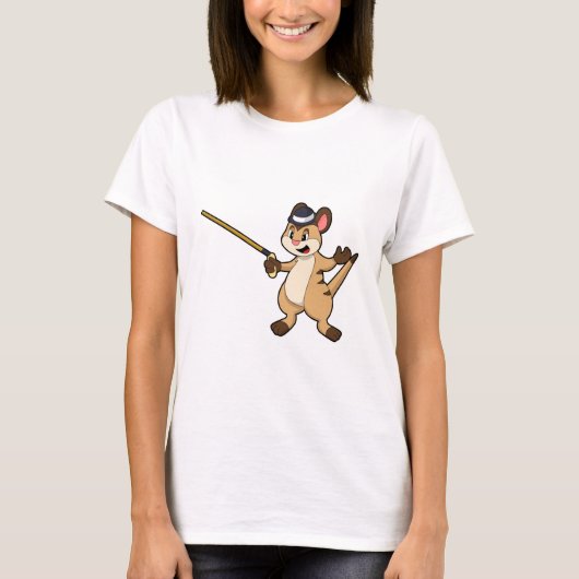 T-shirt Meerkat avec Casquette et bâton de marche (Devant)