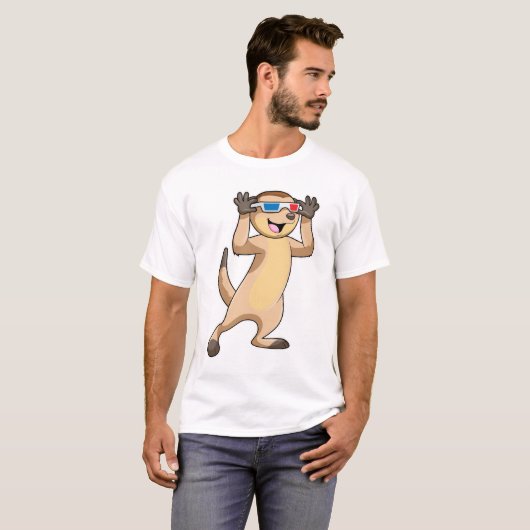 T-shirt Meerkat avec lunettes (Devant entier)