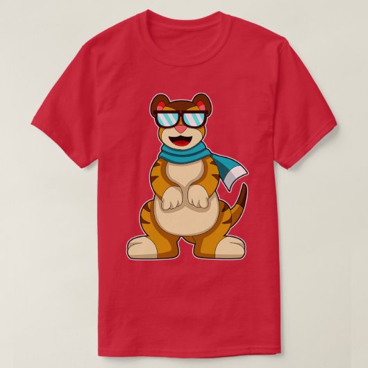T-shirt Meerkat avec lunettes de soleil Écharpe (Design devant)