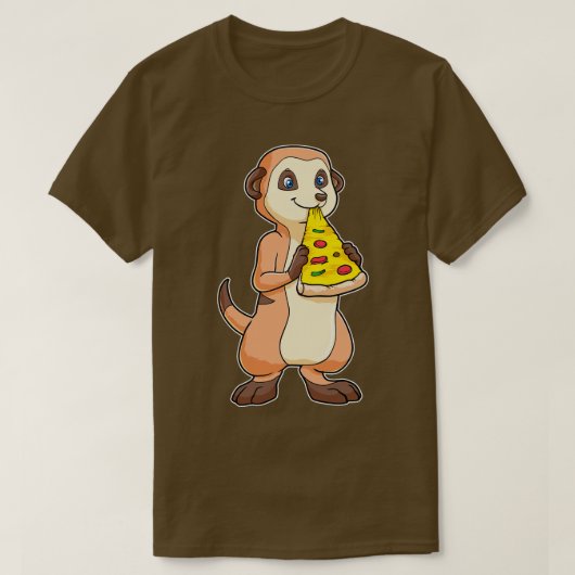 T-shirt Meerkat avec morceau de pizza (Design devant)