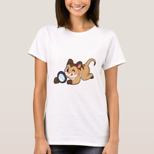 T-shirt Meerkat avec verre grossissant (Devant)