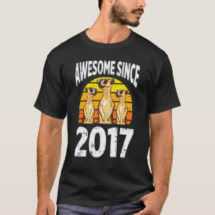 T-shirt Meerkat Awesome depuis 2017 5e anniversaire 5 ans