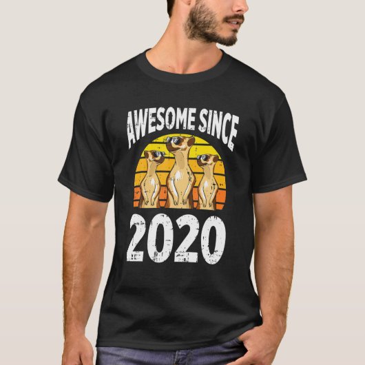 T-shirt Meerkat Awesome Depuis 2020 2E Anniversaire 2 Ans (Devant)