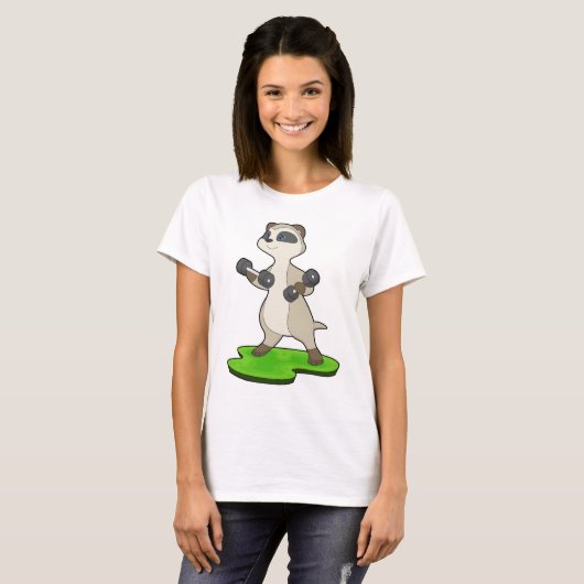 T-shirt Meerkat Bodybuilder Dumbbells Bodybuilding (Devant entier)