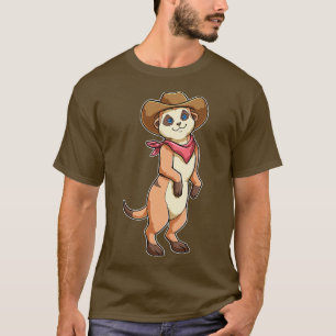 T-shirt Meerkat comme Cowboy avec Écharpe