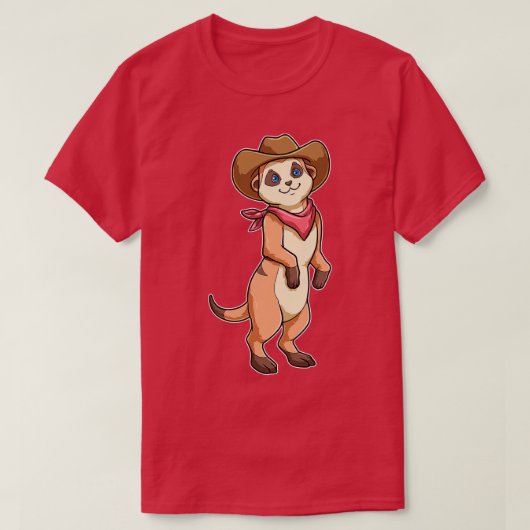 T-shirt Meerkat comme Cowboy avec Écharpe (Design devant)