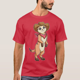 T-shirt Meerkat comme Cowboy avec Écharpe