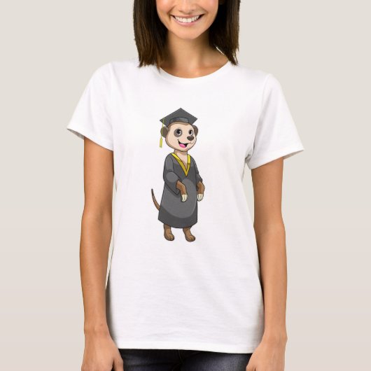 T-shirt Meerkat comme étudiant avec diplôme (Devant)