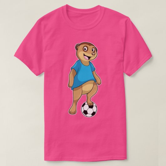 T-shirt Meerkat comme joueur avec Soccer (Design devant)