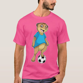 T-shirt Meerkat comme joueur avec Soccer